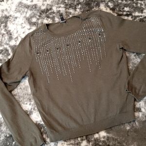 Express stud and grommet sweatshirt